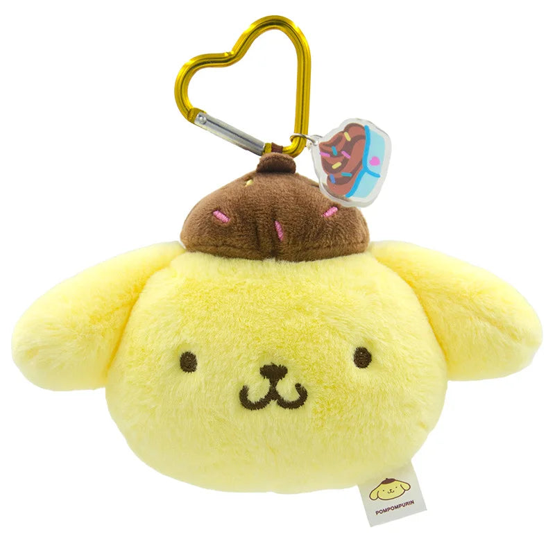 Sanrio Ice Cream Series My Melody Pochacco Plush Toy Keychain Stuffed Kuromi Pompompurin Cinnamoroll Dessert Ice Pop Pendant