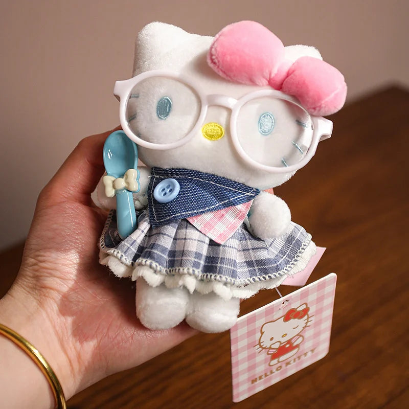Sanrio Hello Kitty Plush Stuffed Pendant Keychain - 15cm Kawaii Kitty Cat Charm - Birthday Gift