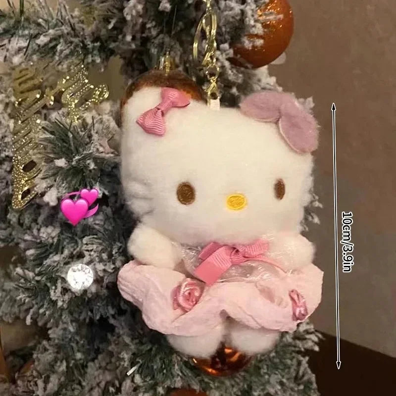 Sanrio Hello Kitty Sunglasses Plush Doll Keychain - Cute KT Cat Keyring Backpack Charm - Birthday Gift