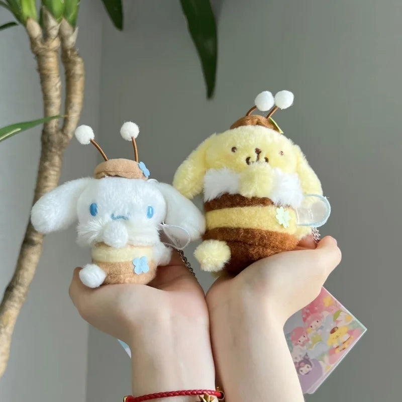 Sanrio Blossom Field Plush Keychain – Kuromi, Cinnamoroll & My Melody Floral Bag Charm