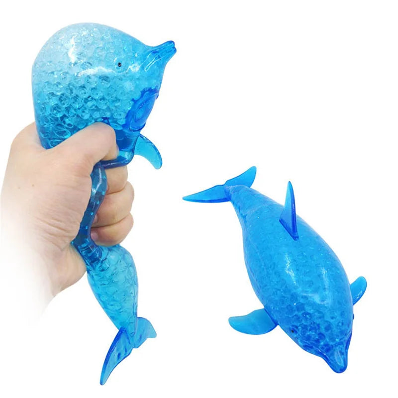 Squishy Shark & Dolphin Squeeze Toys - Soft Stretchy Sea Animal Fidget Toys for Kids & Adults