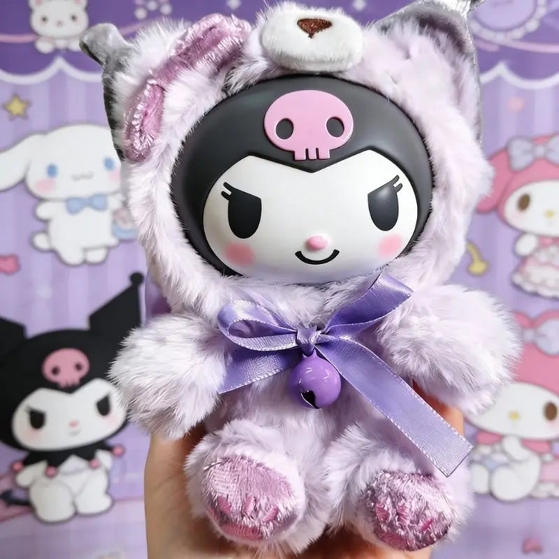 Sanrio Family Fox Island & Blue Flutter Series Vinyl Plush Blind Box Cute Cartoon Hello Kitty Kuromi Pendants Girl Bag Toy Gifts