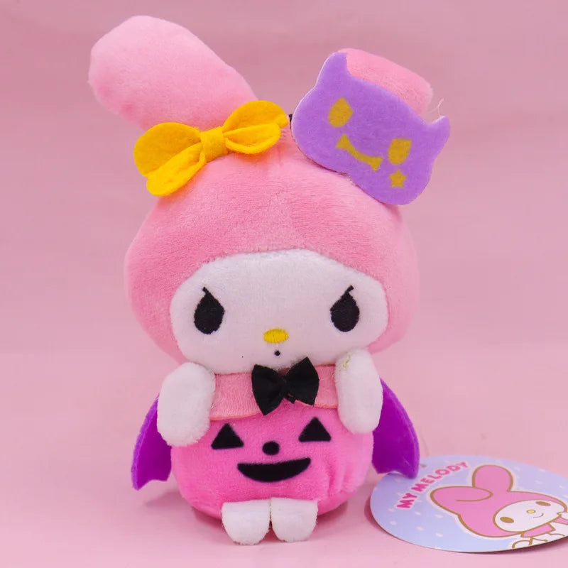 Sanrio Halloween Ghost Plush Keychain - Kawaii Hello Kitty Kuromi Cinnamoroll My Melody Ghost Bag Charm