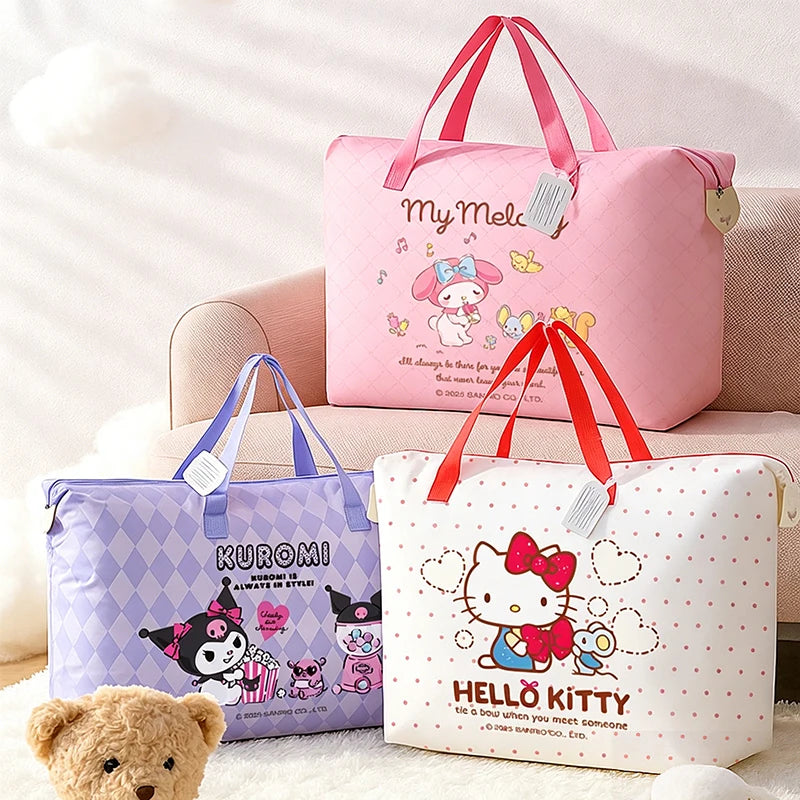 Sanrio Hello Kitty My Melody Waterproof Storage Bag - Kids Kindergarten Quilt Luggage Tote - Large Capacity Oxford Cloth