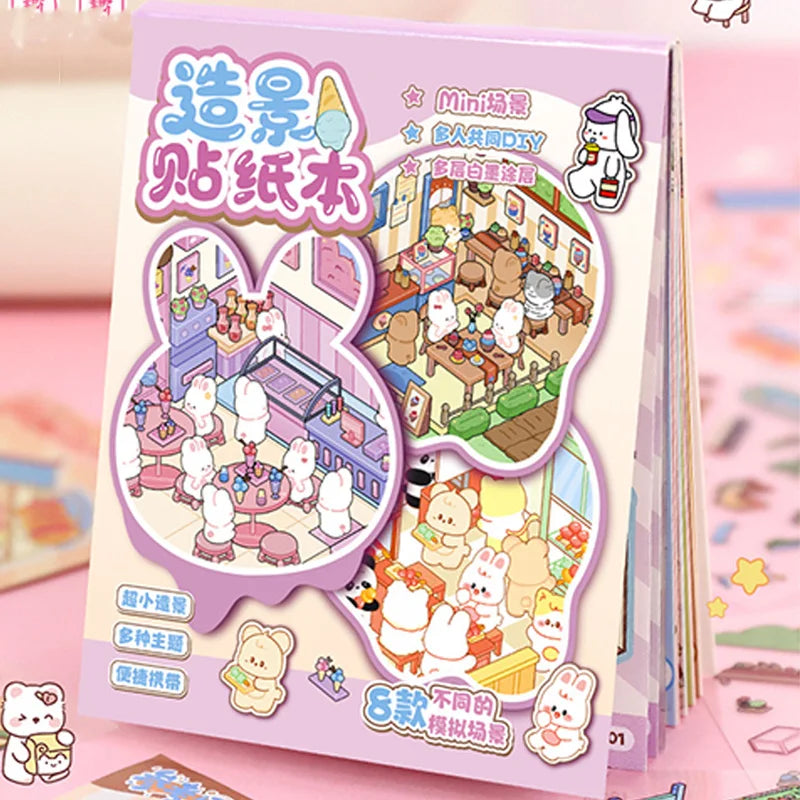 Mini Scenery Sticker Collection – 3D Cartoon Scene Stickers for Collage, Journaling & Room Decor