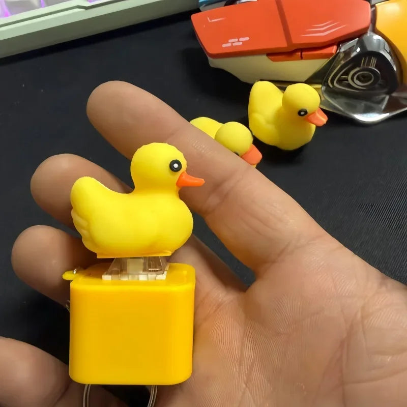 Fidget Keyboard Clicker Keychain - Duck, Frog & Lizard Sensory Clicker Toy with Sound & LED Light