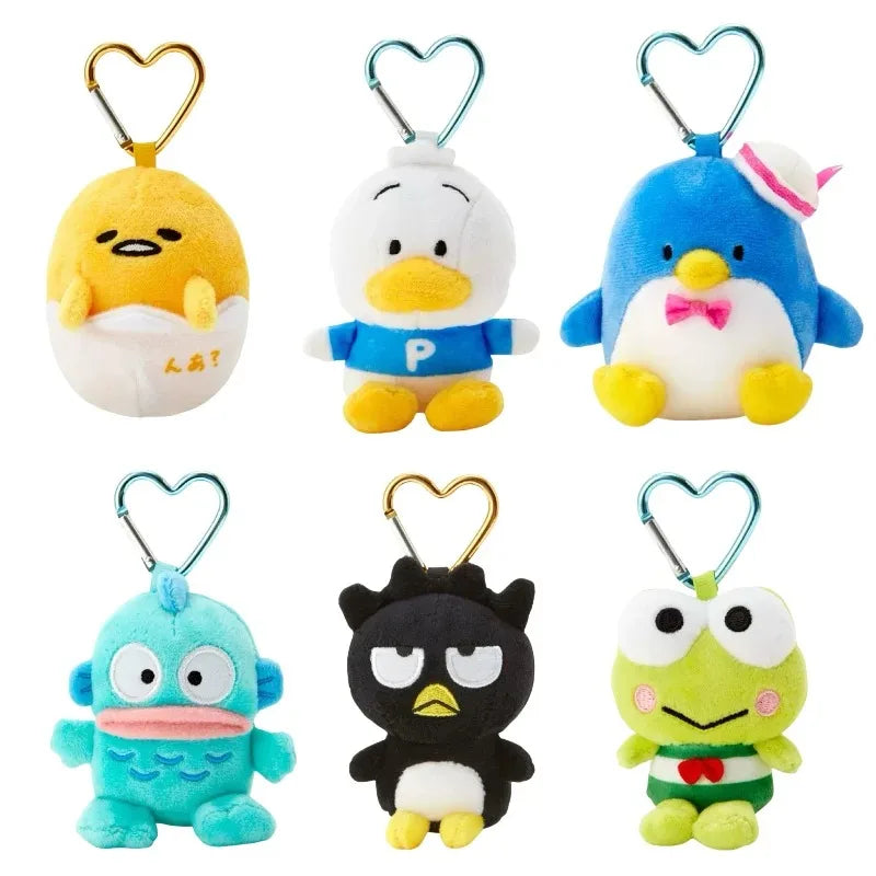 Sanrio Plush Keychain – Kawaii Character Stuffed Doll Pendant (Keroppi, Gudetama & More)