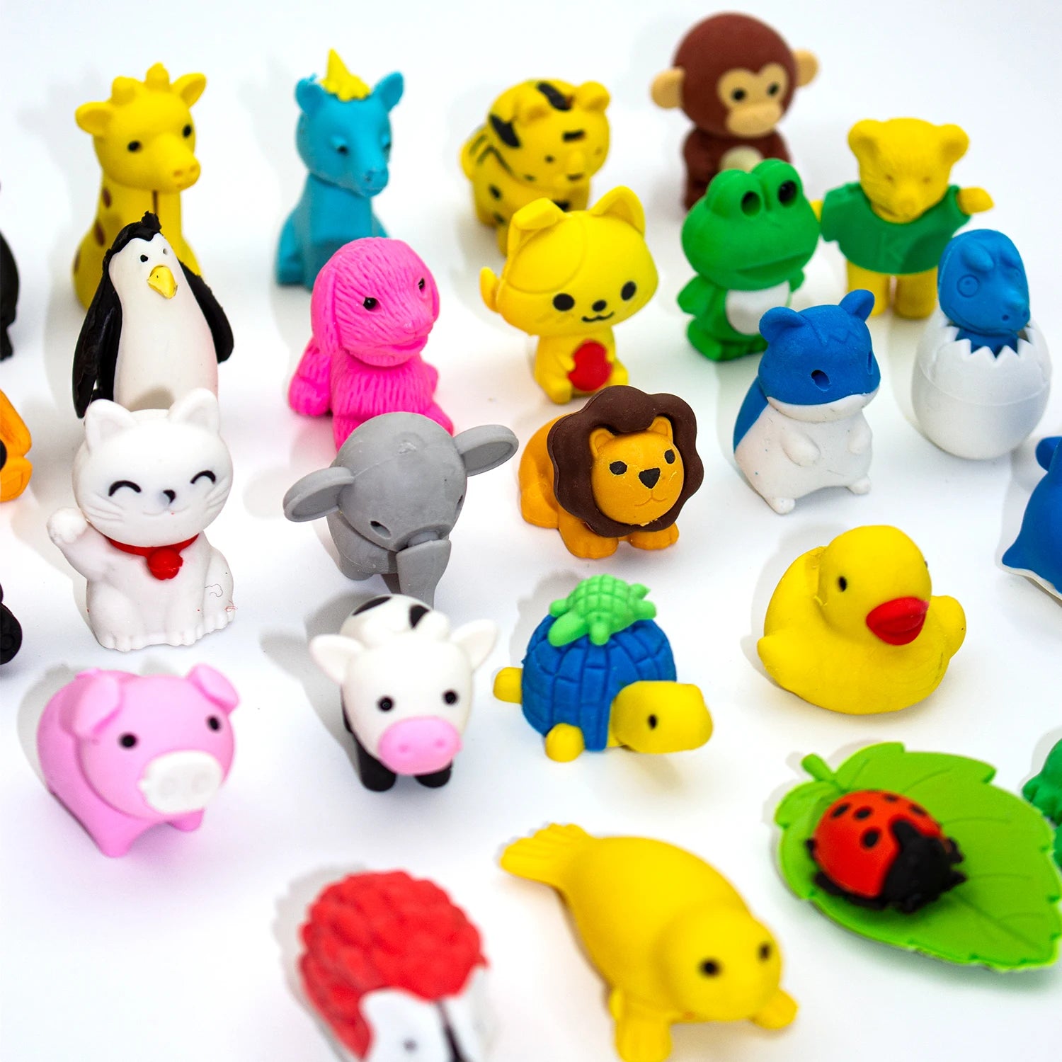 30 Random Cute Animal Erasers, Colorful Mini Erasers, Student Desktop Stationery Supplies, Party Gifts, School Gift Supplies