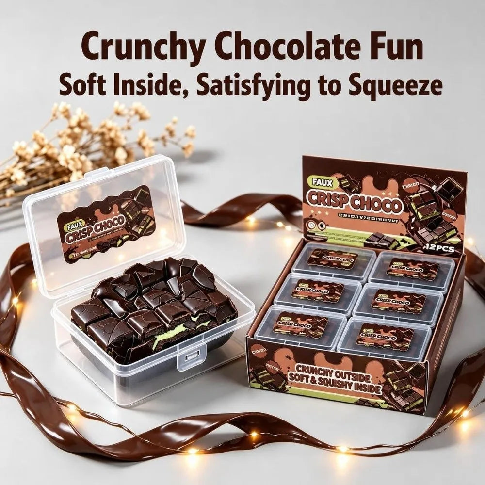 Chocolate Wax Cracking Squeeze Toy Cat Paw Donut Crunchy Sound Ball Crispy Feel Crackable Texture Sensory Squeeze Toy