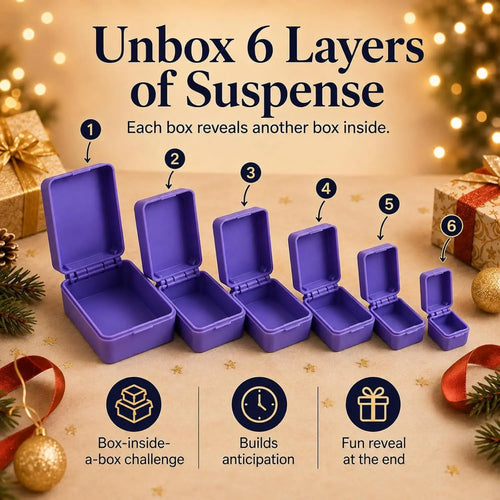 3D Printed Multi-Layer Nesting Surprise Gift Box,Halloween Gift Box with Mini Middle Finger,Prank Gift Box with 6 Layer Party