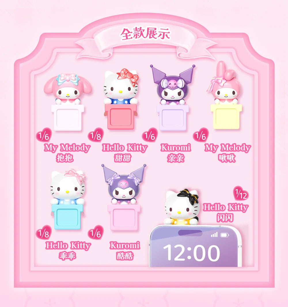 Sanrio Characters Bow Sweetheart Lying Style Clip On Blind Box Hello Kitty My Melody Kuromi Cute Mini Collectible Figurine