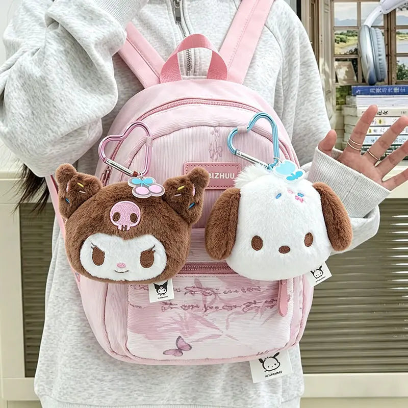 Sanrio Ice Cream Series My Melody Pochacco Plush Toy Keychain Stuffed Kuromi Pompompurin Cinnamoroll Dessert Ice Pop Pendant