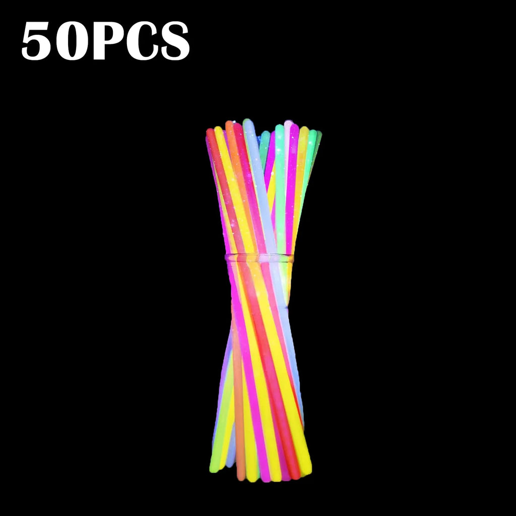 Luminous Colorful Glow Sticks Fluorescence Glowing in The Dark DIY Bracelet Necklace Glowstick Birthday Wedding Party Supplies