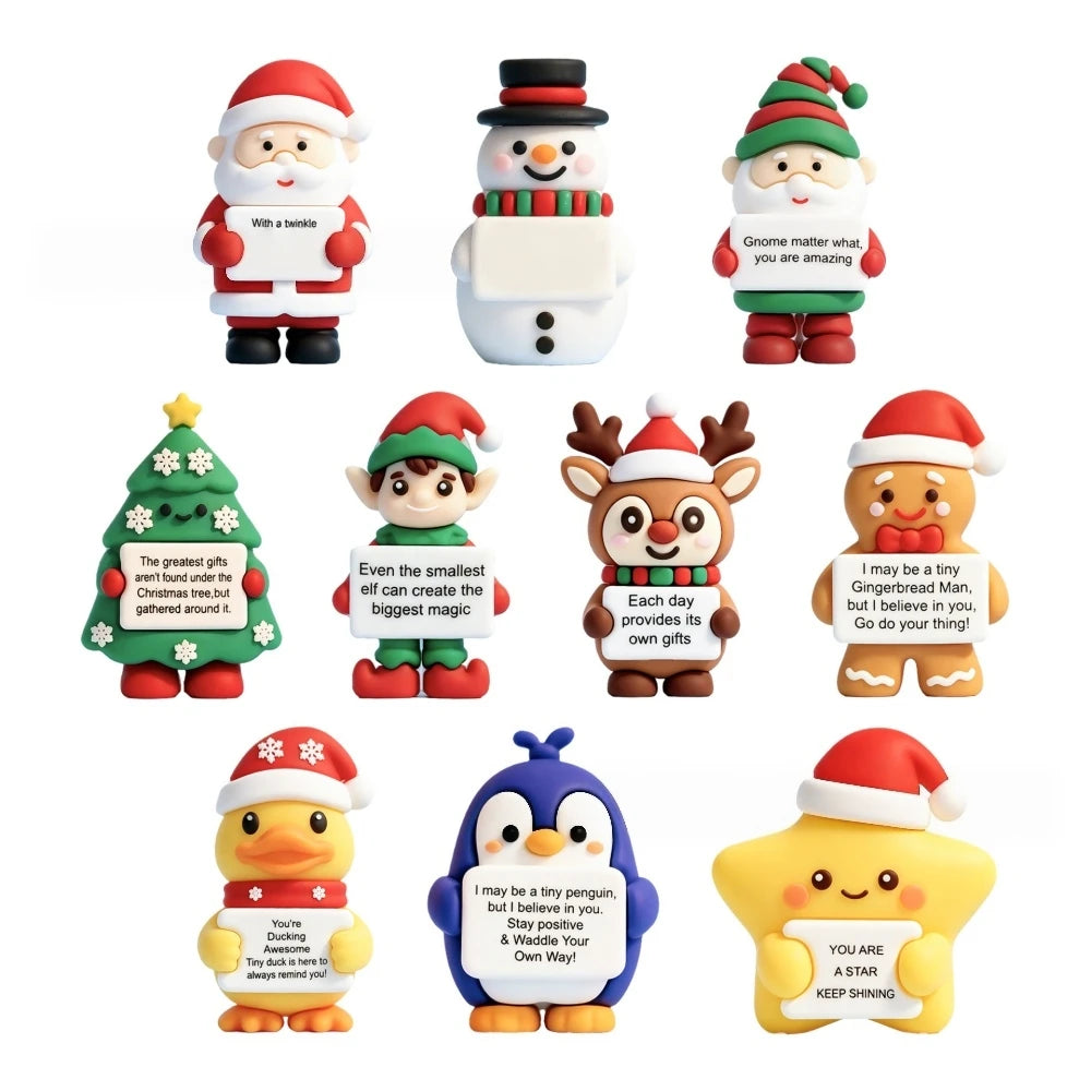 Mini Christmas Figurines: Santa, Snowman & Reindeer 🎅⛄🎄