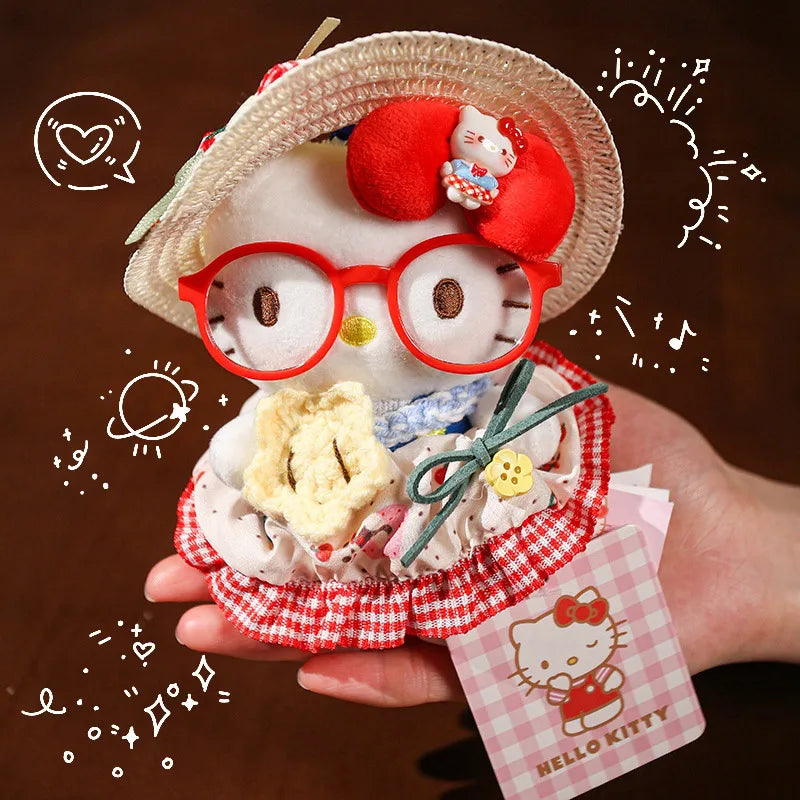 Sanrio Hello Kitty Plush Stuffed Pendant Keychain - 15cm Kawaii Kitty Cat Charm - Birthday Gift