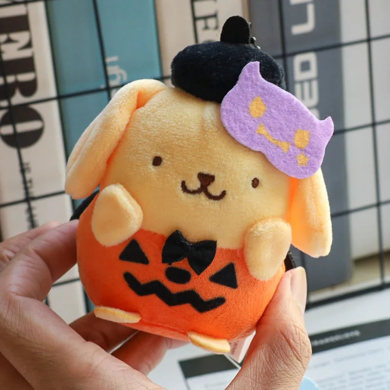 Sanrio Halloween Ghost Plush Keychain - Kawaii Hello Kitty Kuromi Cinnamoroll My Melody Ghost Bag Charm