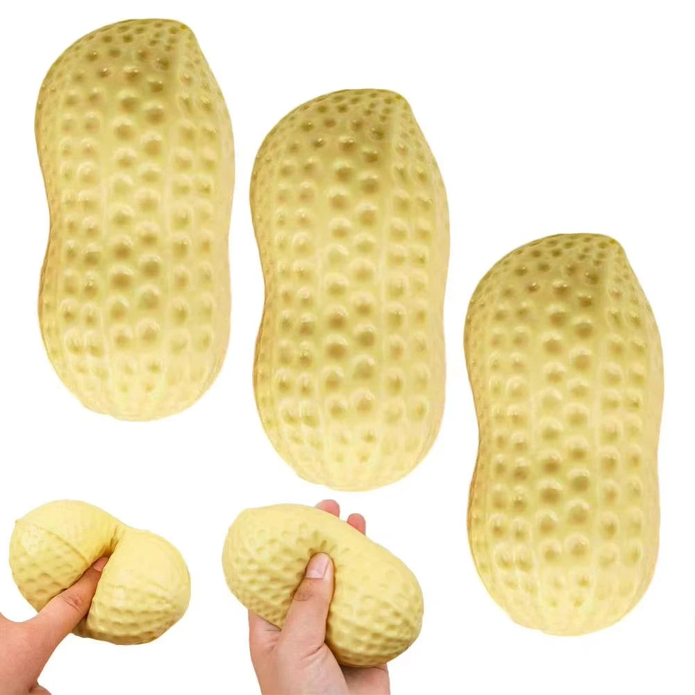 Peanut Squishy Toy - Soft Texture Simulated Food Squishies, Fun Fidget Gift for Kids & Adults, Birthday Party Favors