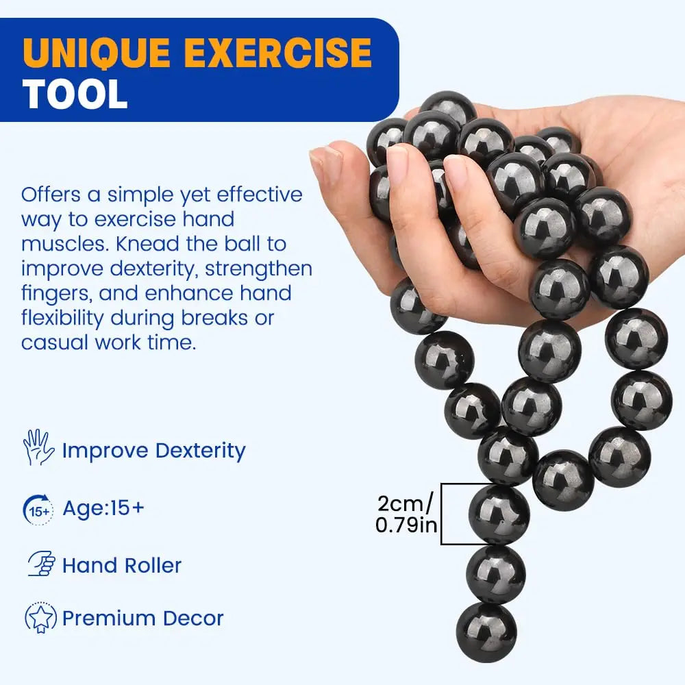 Magnetic Hematite Fidget Ball Roller – Calming Sensory Desk Toy for Adults