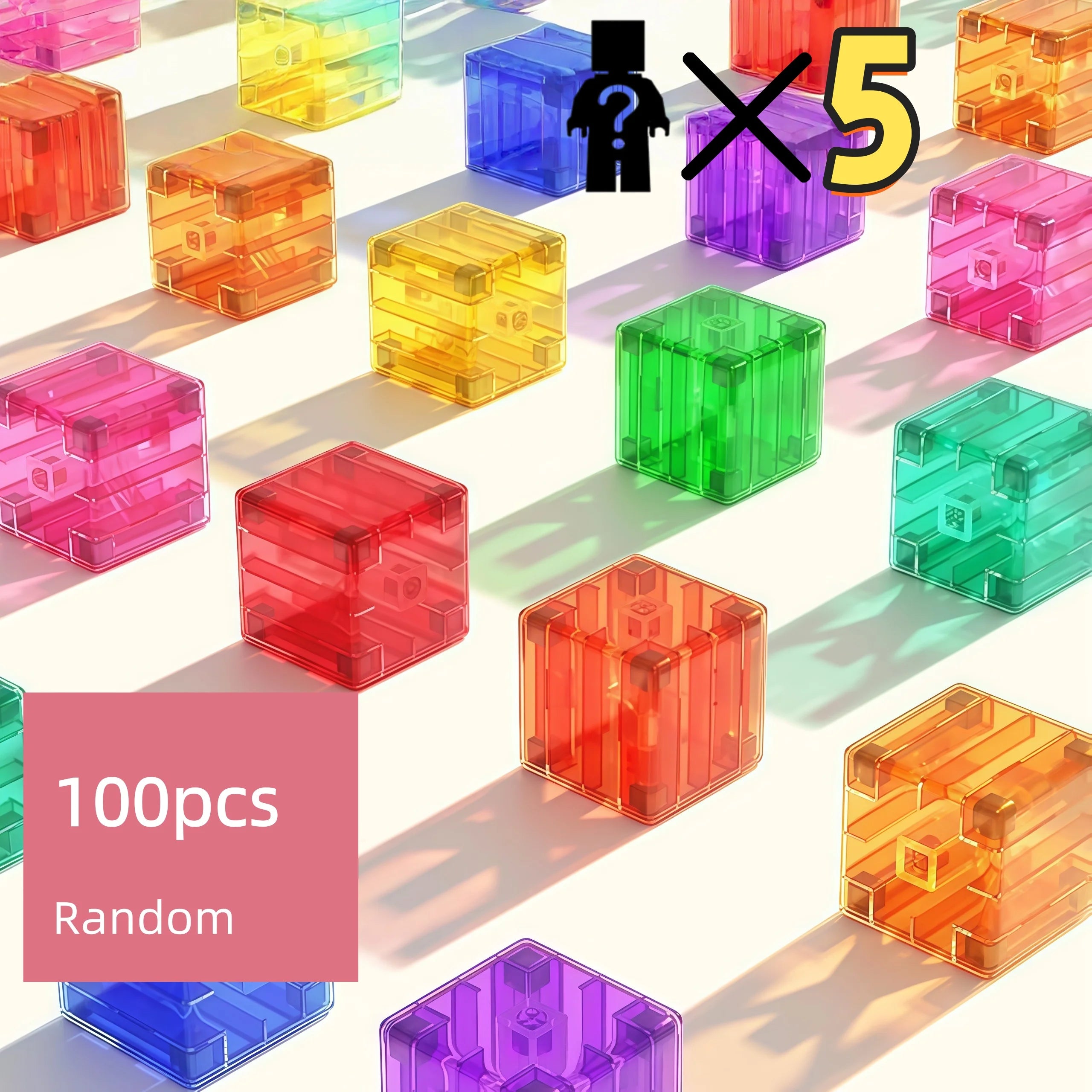 Moc Magnetic Building Blocks Transparent Square Toy Assembly Toy Colorful Cubes Toy for Children Gift DIY toys Construction Toy