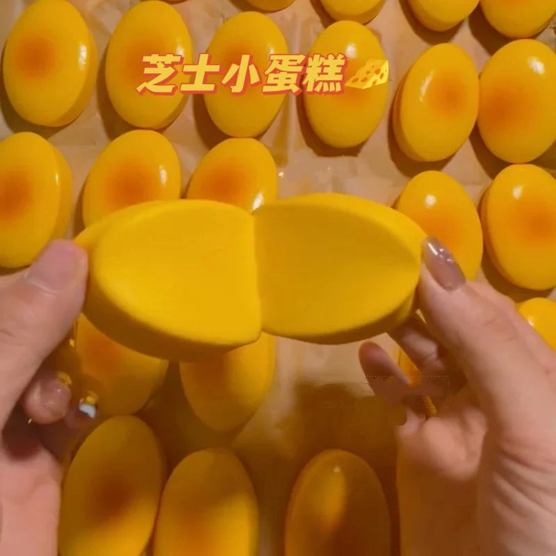 Squishy Cheese Bread Squeeze Toy - Soft Slow Rising Kawaii Food Fidget Toy, Fun Sensory Gift for Kids & Adults