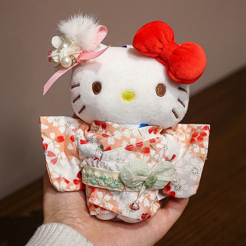 Sanrio Hello Kitty Plush Stuffed Pendant Keychain - 15cm Kawaii Kitty Cat Charm - Birthday Gift