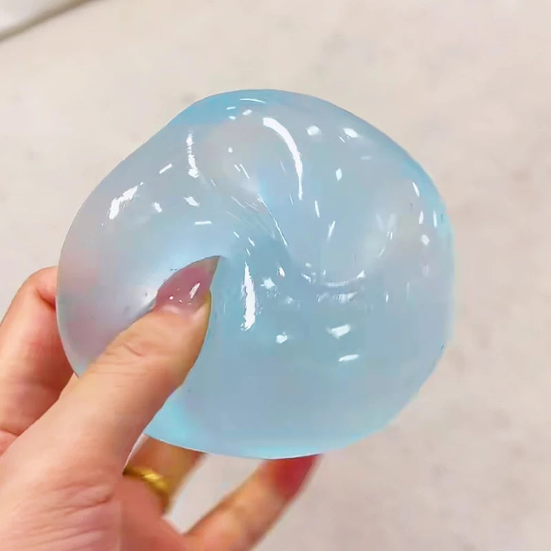 Sakura Pink Coconut Oil Squishy Ball Handmade Clear Maltose Squishy Stress Relief Toy Home Decor Soft Simulated Transparent Ball