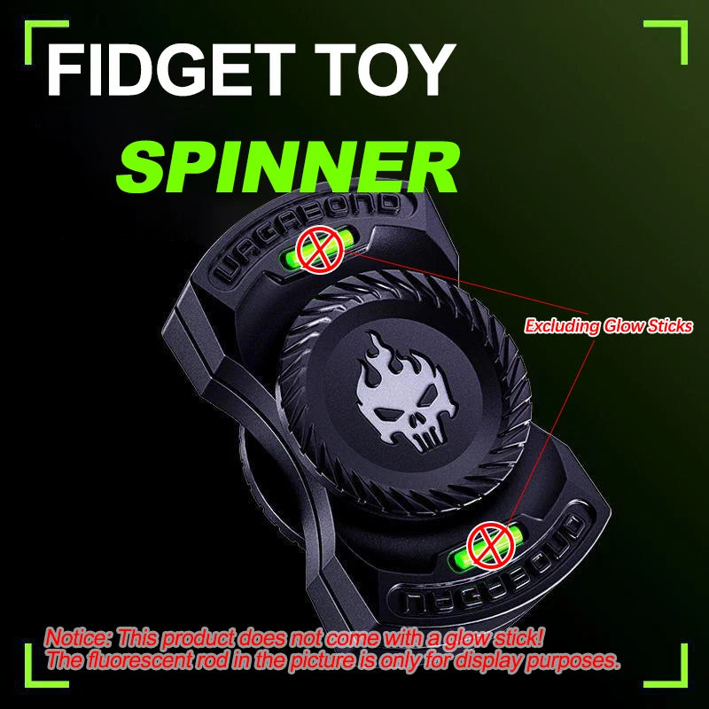 3-in-1 Skeleton Ghost EDC Fidget Toy - Alloy Spinner, Slider & Sound Coin Fidget Set