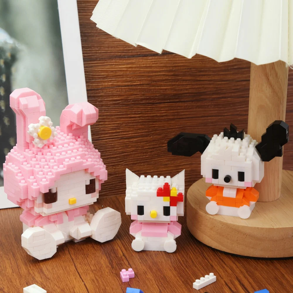 Sanrio Series Building Blocks Mini Figure Set - Hello Kitty Cinnamoroll My Melody Kuromi Pochacco Puzzle Toy Gift