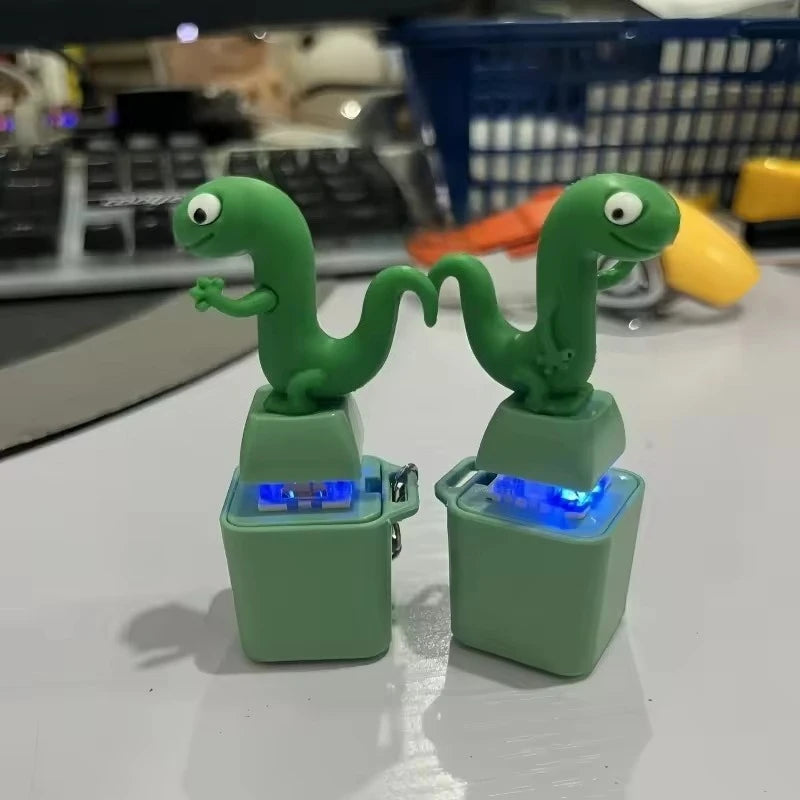 Fidget Keyboard Clicker Keychain - Duck, Frog & Lizard Sensory Clicker Toy with Sound & LED Light