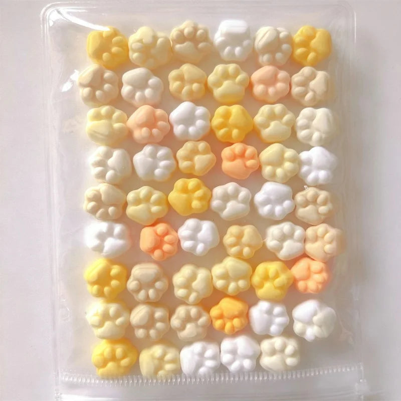 50/100pcs Mini Cat's Paw Squishy Toy Silicone Cute Soft Colorful Cat Paw Mochi Stress Relief Squishy Fidget Toy