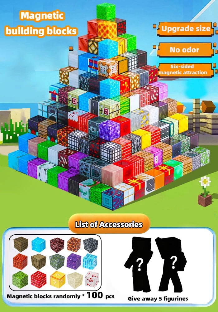 Magnetic Building Blocks Full Set - Children's DIY Assembly Toy, Table Building Game for Kids