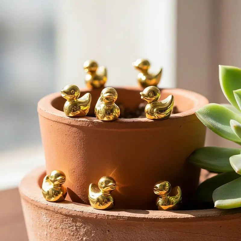 Mini Golden Duck Resin Figurines 🦆✨💕