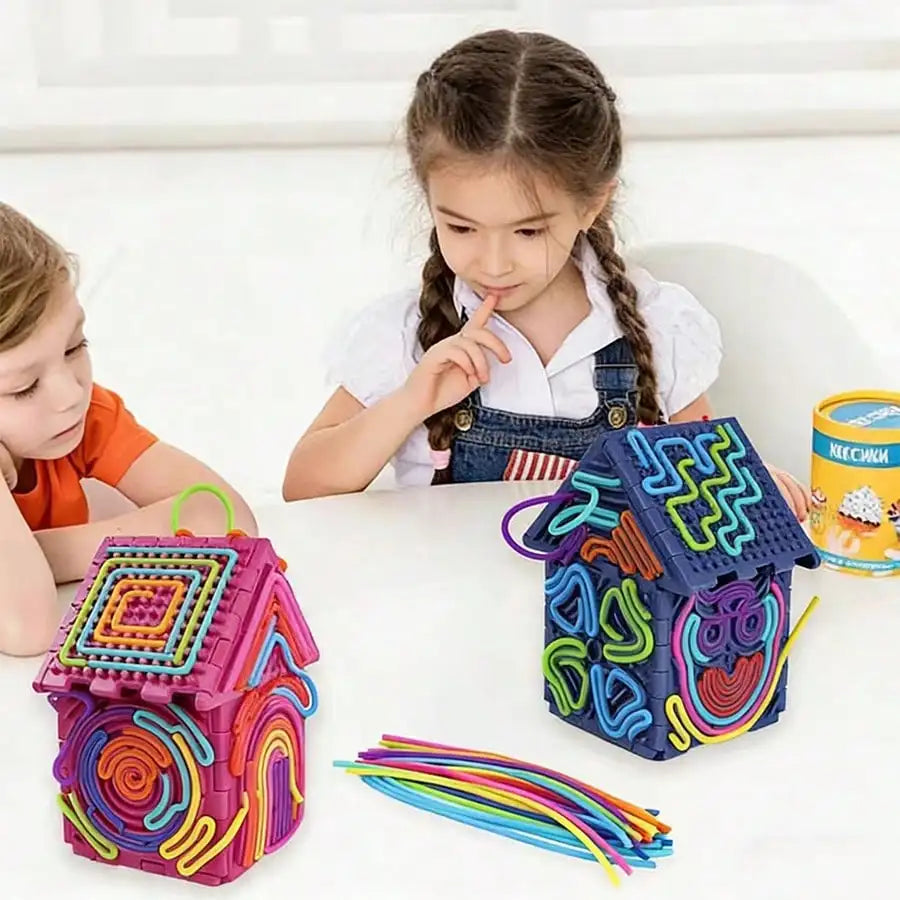 Silicone Sensory Fidget Toys for Kids Adults,3D Sensory Activity Board for Stress,Contains Cords,Silent,Calming, Focus,Fingertip