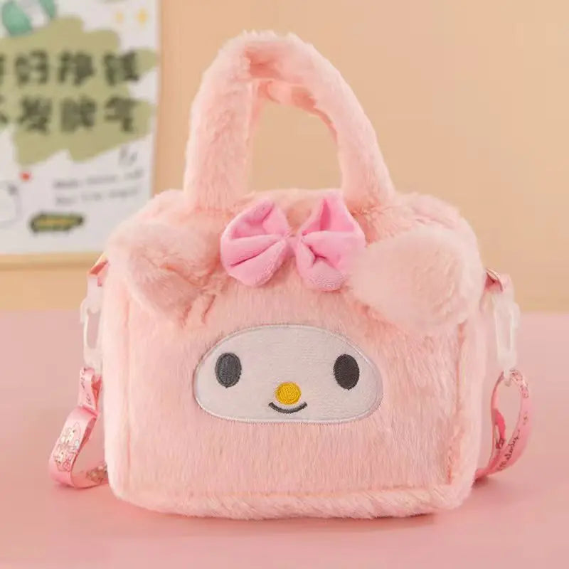 Sanrio Mini Plush Backpack & Cosmetic Bag – Kuromi, Cinnamoroll, My Melody & Hello Kitty | Kawaii Gift