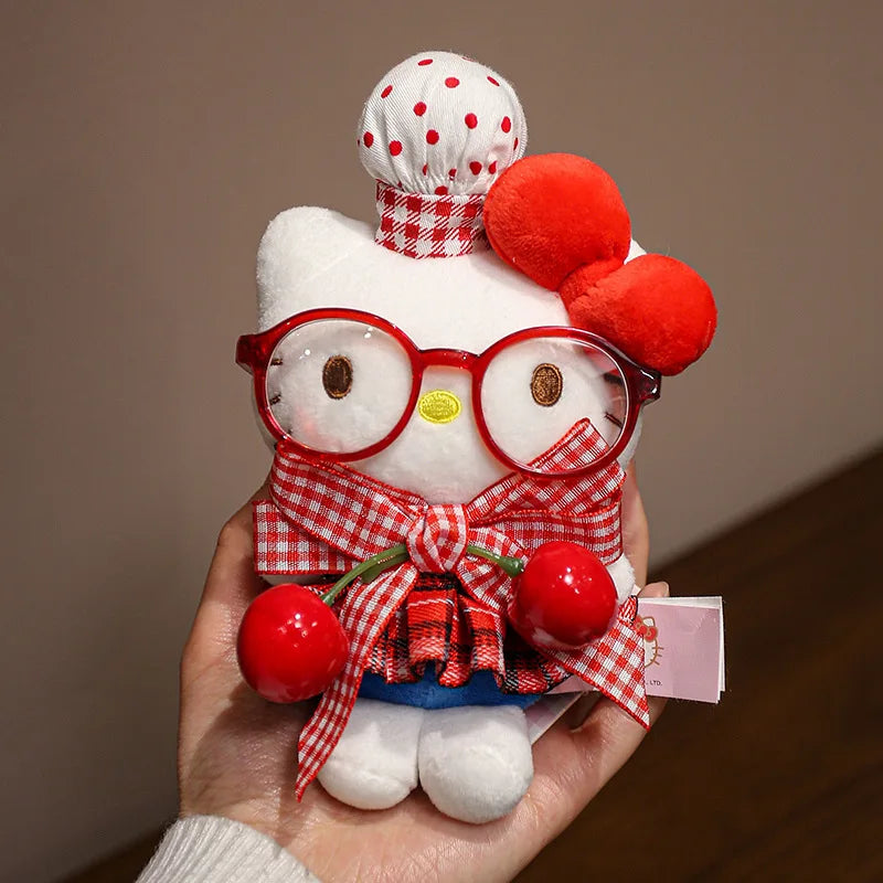 Sanrio Hello Kitty Plush Stuffed Pendant Keychain - 15cm Kawaii Kitty Cat Charm - Birthday Gift