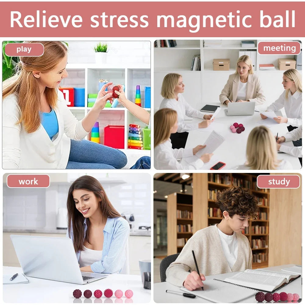 Silicone Magnetic Fidget Balls – Calming Sensory Toy for Adults & Kids