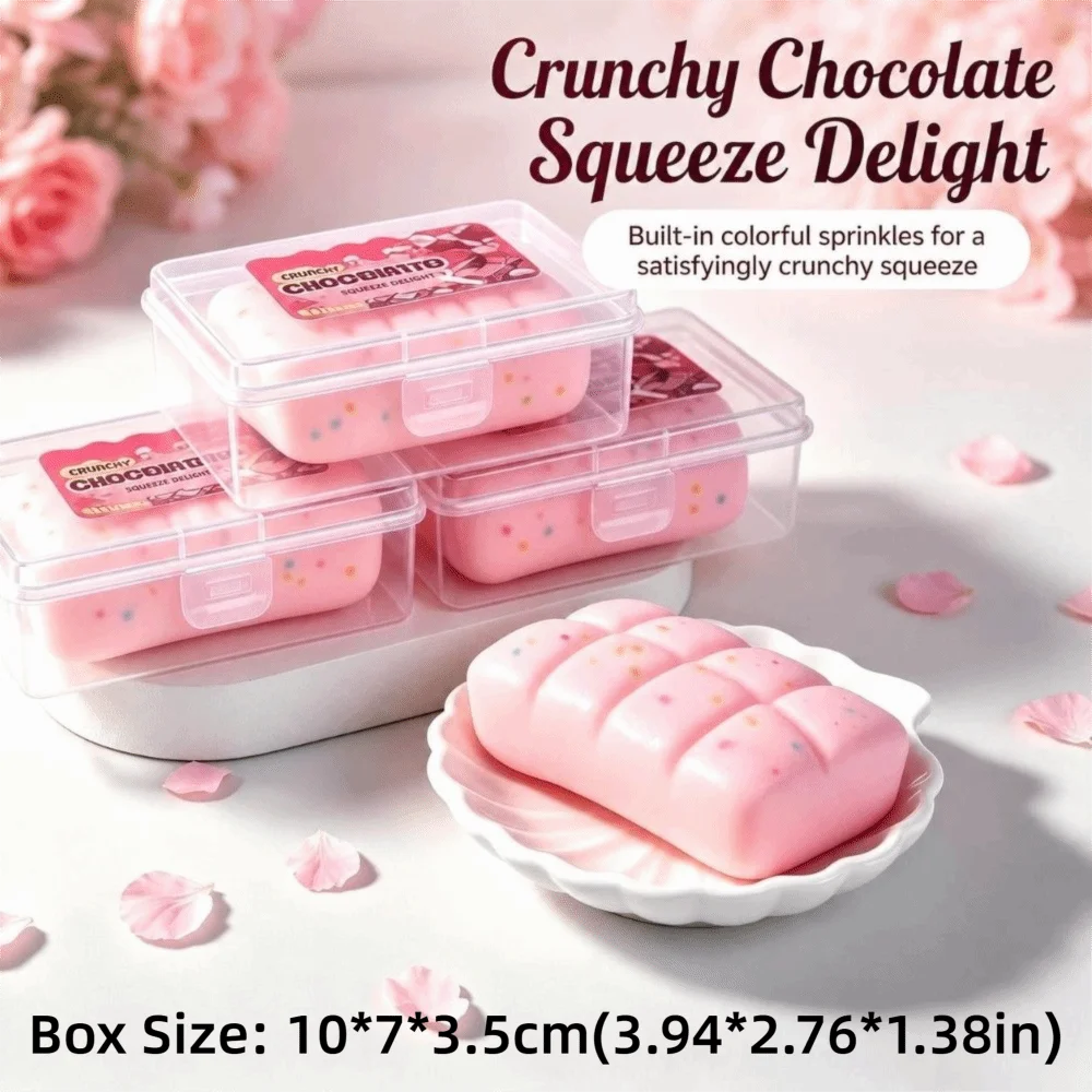 Chocolate Wax Cracking Squeeze Toy Cat Paw Donut Crunchy Sound Ball Crispy Feel Crackable Texture Sensory Squeeze Toy