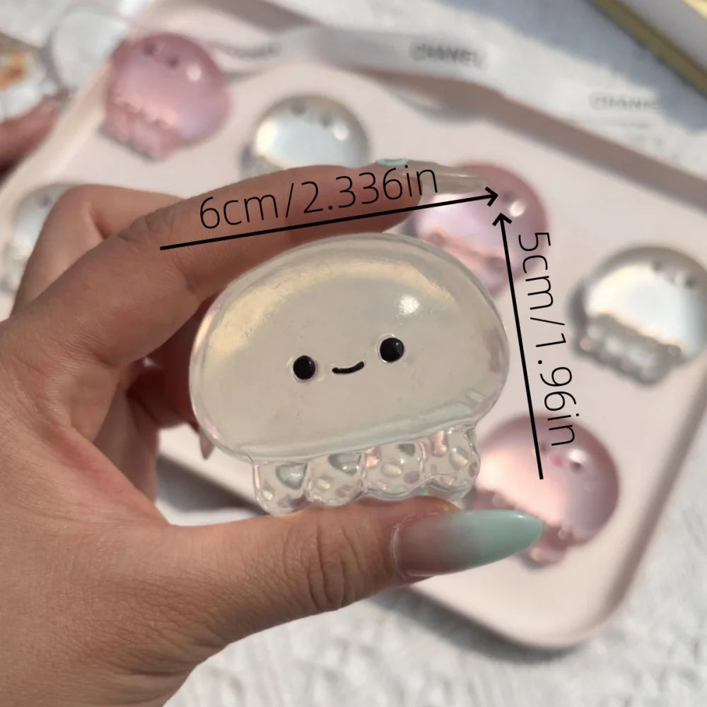 Taba Squishy Jellyfish Kawaii Sensory Fidget Toy - Soft TPR Squeeze Toy, Cute Desk Accessory & Gift