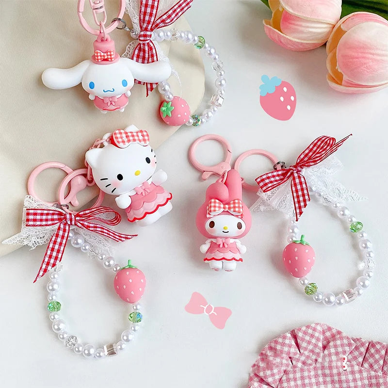 Sanrio Handmade Doll Keychain – Hello Kitty, Cinnamoroll & Kuromi Backpack Charm