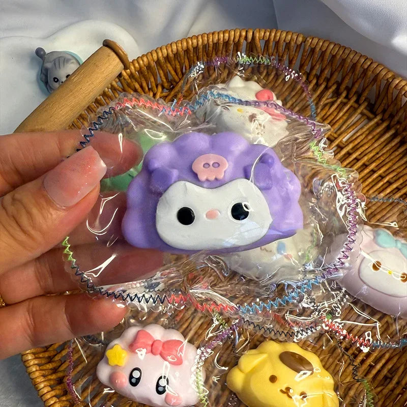 Hello Kitty Silicone Squeeze Toy – Kawaii Dumplings Series Cartoon Pinch Figure