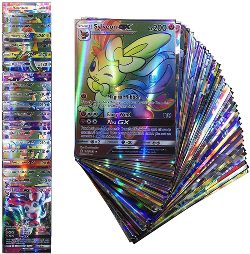 20-Piece Pokémon-Style Trading Cards Set – English GX, Vmax, EX & Tag Team Battle Cards