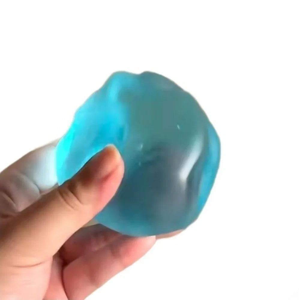 Transparent Squishy Fidget Toy – Slow-Rise Soft Sensory Squeeze Toy in Blue & Pink