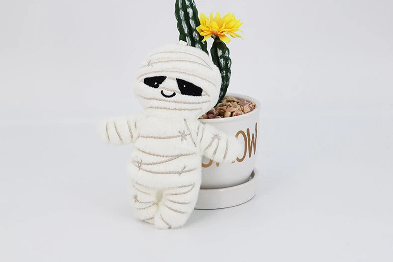 Halloween Plush Toys Cute Pumpkin Mummy Skeleton Stuffed Vegetable Dolls Funny Cartoon Bag Pendant Plushies Keychains Gifts Girl