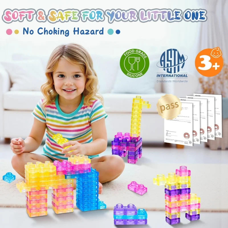 Kawaii Jelly Squishy Building Blocks – 40 Pieces 🧩💕✨