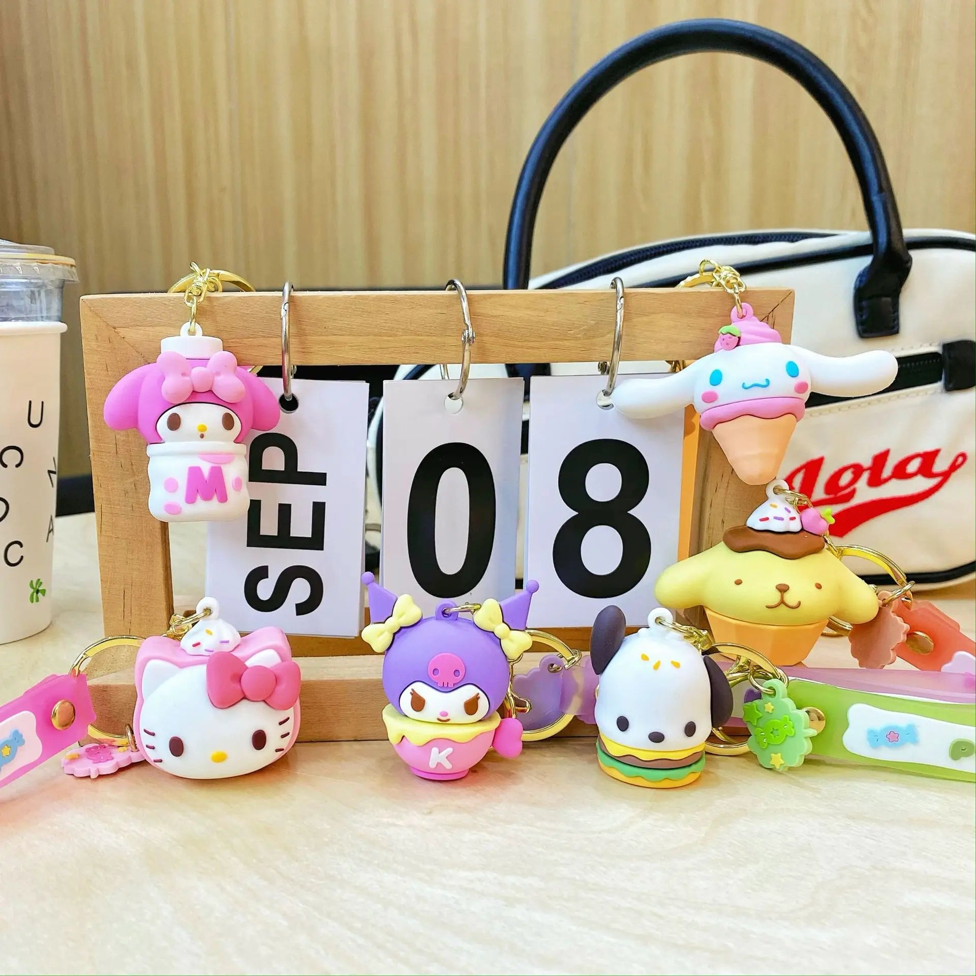 Sanrio Snack Series Keychain – Kuromi & Friends Cute Anime Bag Charm