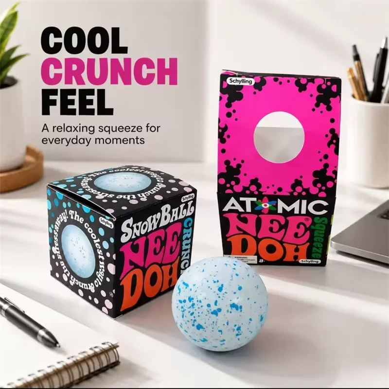 NeeDoh Snow Ball Squishy Toy – Crunchy Flour-Filled Squeeze Fidget Ball | Calming Sensory Toy & Gift