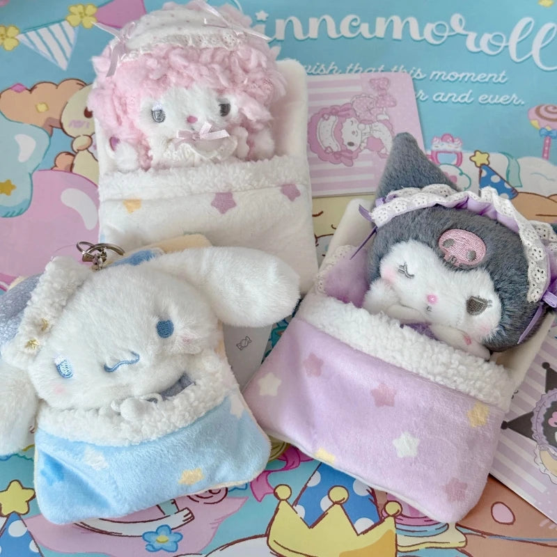 Sanrio Good Night Sleep Plush Keychain – Masyumaro, My Melody & Sweet Piano Sleepy Bag Charm