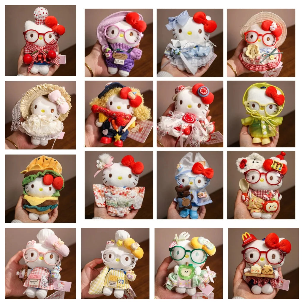 Sanrio Hello Kitty Plush Stuffed Pendant Keychain - 15cm Kawaii Kitty Cat Charm - Birthday Gift