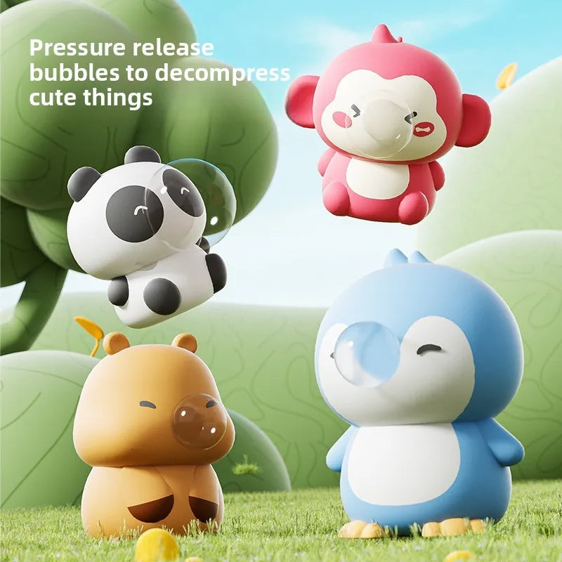 Cute Kapybara Animal Spitting Bubbles Squish Squeeze Toy – Sensory Fun for Adults & Kids