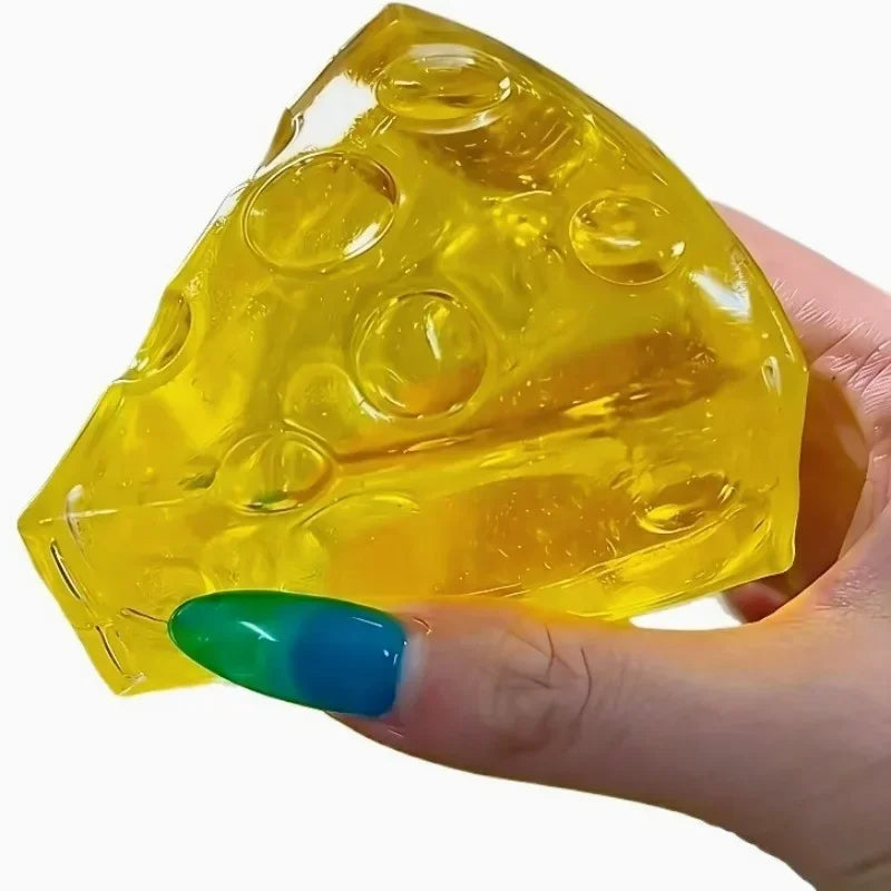 Squishy Honey Cheese Square Fidget Toy - Super Soft Mochi Cheese Squeeze Toy, Funny Sensory Gift for Adults & Kids